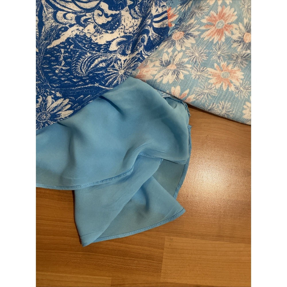 Free People Dark Star Floral Cutout Mini Dress Blue Size Small S Tropical Beachy - Picture 14 of 15
